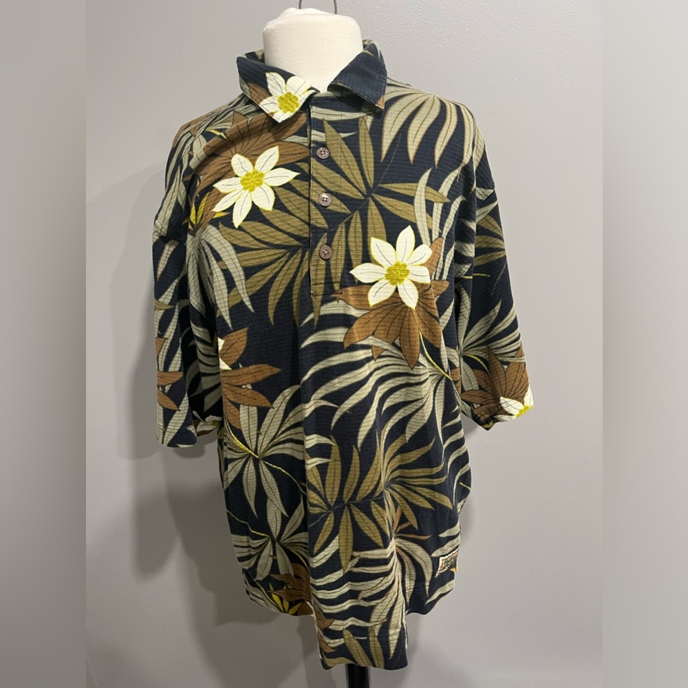 TOMMY BAHAMA RELAX Mens Black Multicoloured 100% Silk‎ Luxury S/S Hawaiian Shirt